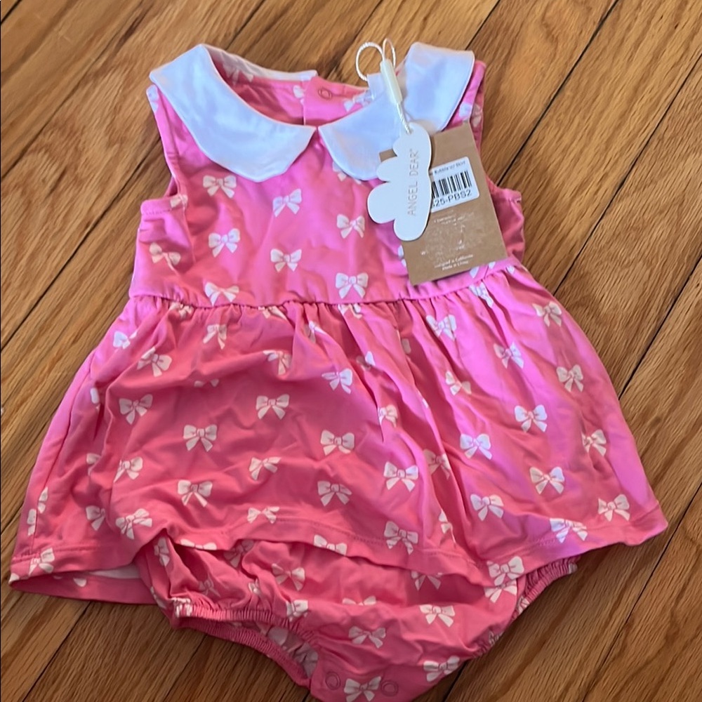 Angel Dear Pink Baby Bubble Romper with skirt
